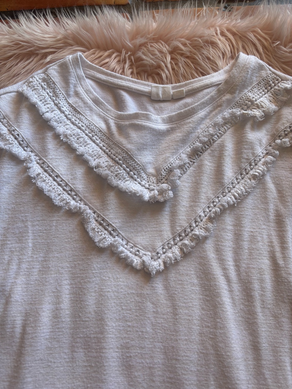 GAP White Crochet Trim Women’s Top